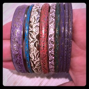 Colorful bangle bracelets
